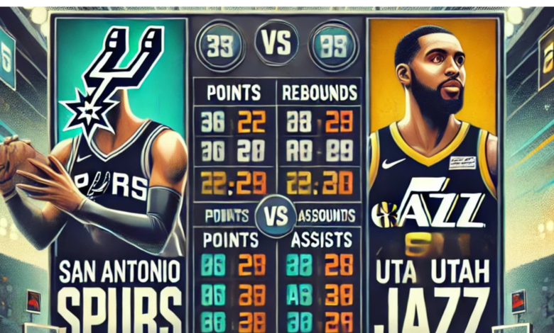 san antonio spurs vs utah jazz match player stats