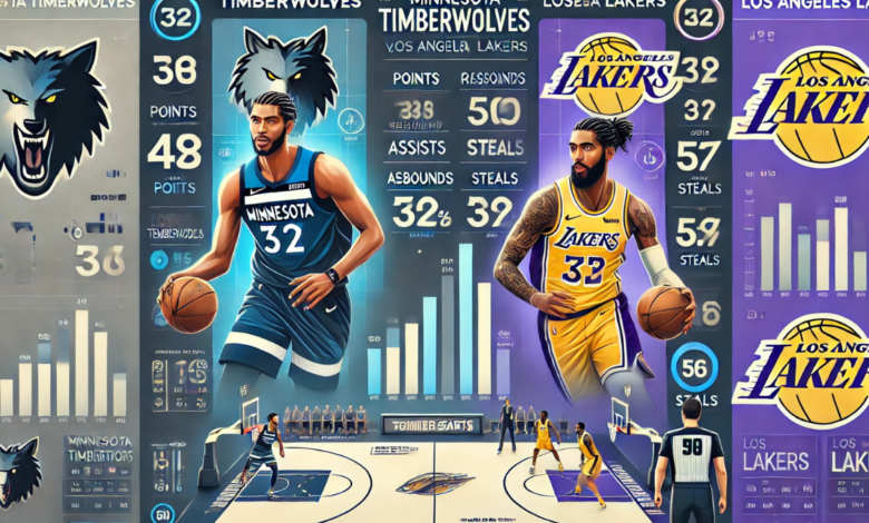 minnesota timberwolves vs lakers match player stats