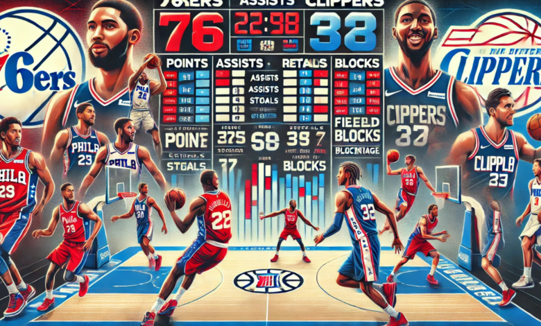 76ers vs clippers match player stats