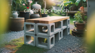 cinder block bench