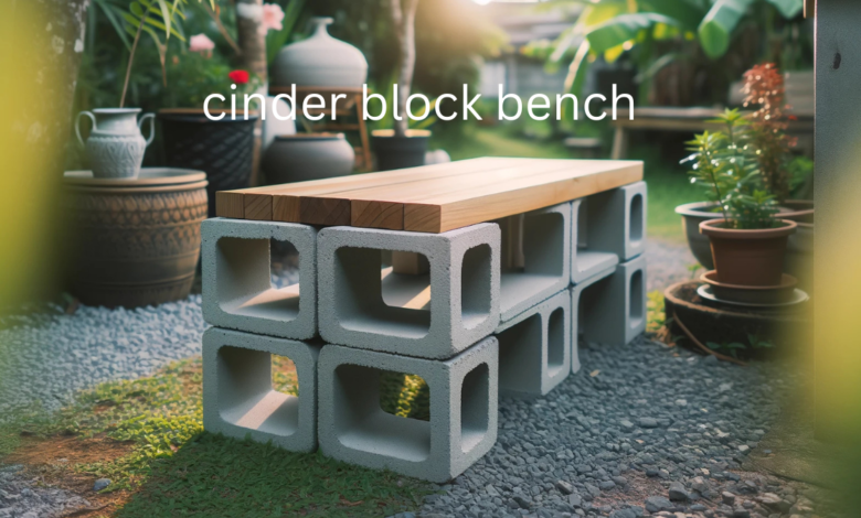 cinder block bench