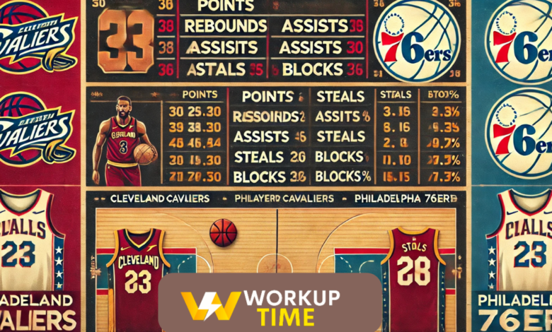 cleveland cavaliers vs 76ers match player stats